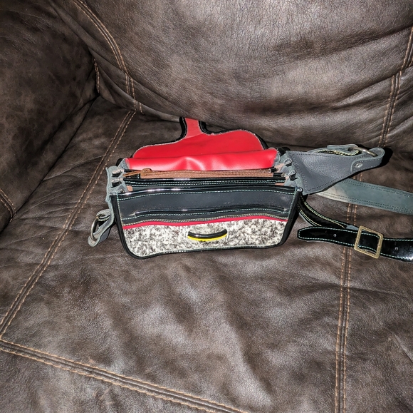 Columbia carrier genuine leather first unisexual messenger bag, multicolors - Picture 4 of 5